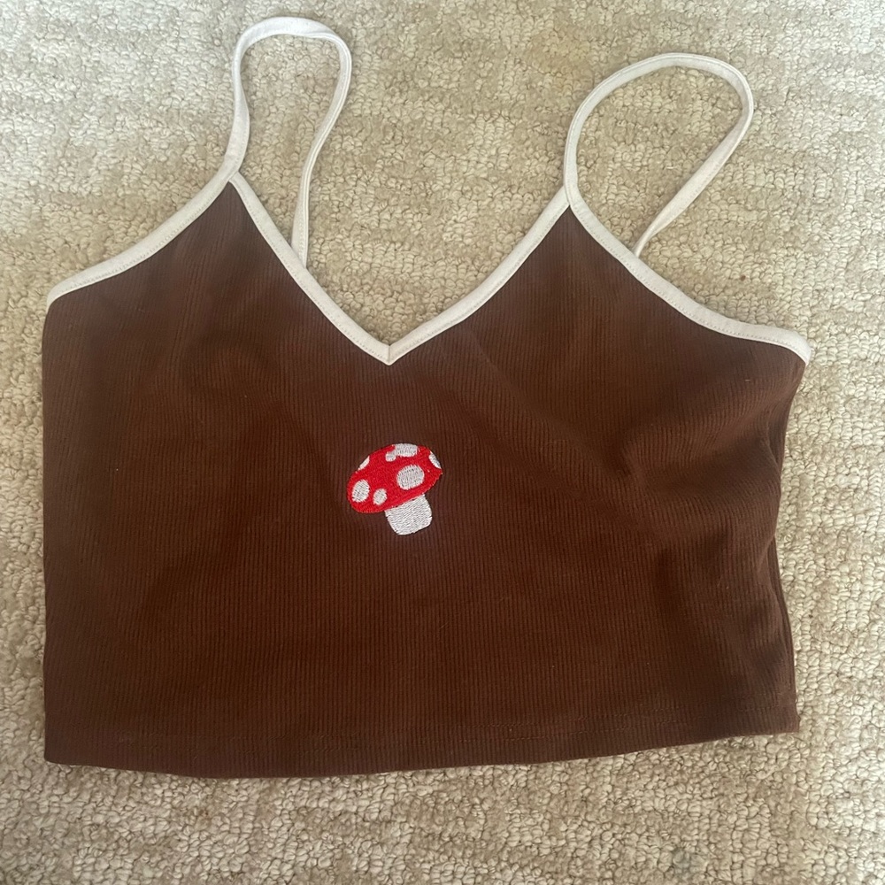 Brown Mushroom Hippie Tank Top